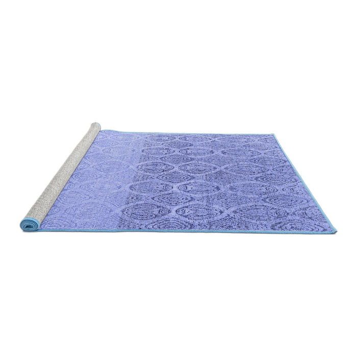 Sideview of Machine Washable Abstract Blue Modern Rug, wshabs4799blu