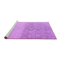 Sideview of Machine Washable Abstract Purple Modern Area Rugs, wshabs4799pur