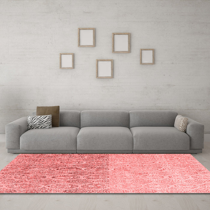 Modern Red Washable Rugs