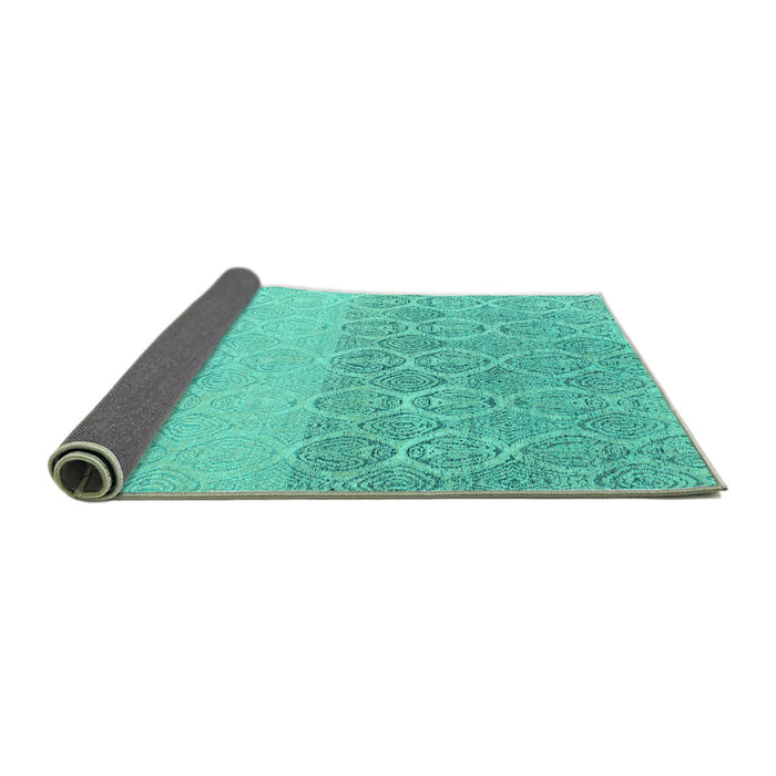 Sideview of Abstract Turquoise Modern Rug, abs4799turq