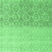 Square Machine Washable Abstract Emerald Green Modern Area Rugs, wshabs4799emgrn