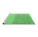 Sideview of Machine Washable Abstract Emerald Green Modern Area Rugs, wshabs4799emgrn