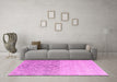 Machine Washable Abstract Pink Modern Rug in a Living Room, wshabs4799pnk