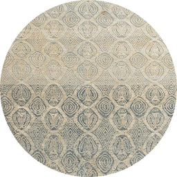 Round Machine Washable Abstract Khaki Green Rug, wshabs4799