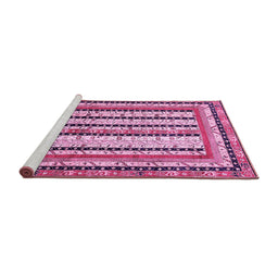 Sideview of Machine Washable Abstract Pink Modern Rug, wshabs479pnk
