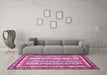 Machine Washable Abstract Pink Modern Rug in a Living Room, wshabs479pnk