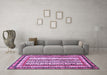 Machine Washable Abstract Purple Modern Area Rugs in a Living Room, wshabs479pur