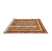 Sideview of Machine Washable Abstract Orange Modern Area Rugs, wshabs479org