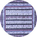 Round Machine Washable Abstract Blue Modern Rug, wshabs479blu