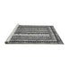 Sideview of Machine Washable Abstract Gray Modern Rug, wshabs479gry