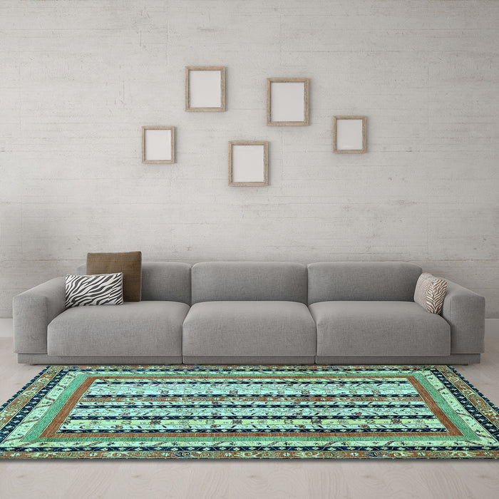 Machine Washable Abstract Light Blue Modern Rug in a Living Room, wshabs479lblu