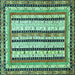 Square Abstract Turquoise Modern Rug, abs479turq