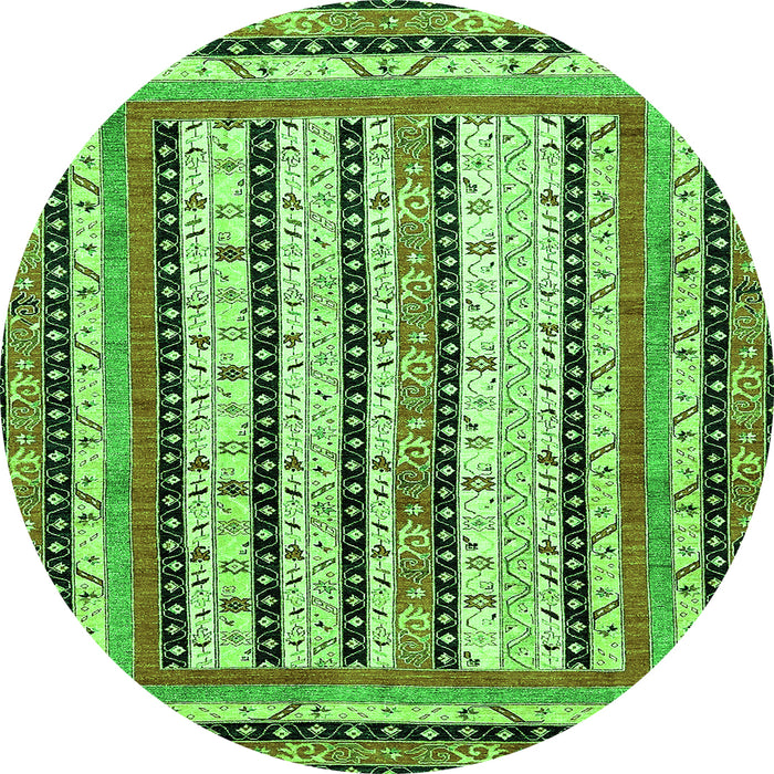 Round Abstract Green Modern Rug, abs479grn