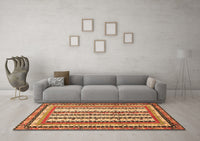 Machine Washable Abstract Orange Modern Rug, wshabs479org