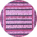 Round Machine Washable Abstract Purple Modern Area Rugs, wshabs479pur