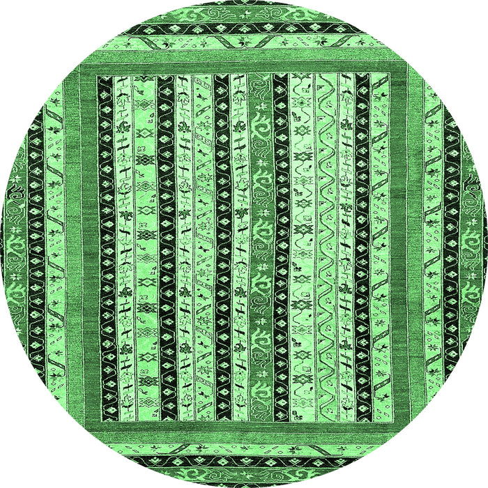 Round Abstract Emerald Green Modern Rug, abs479emgrn