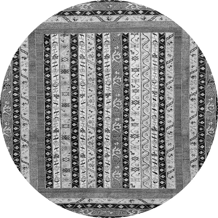 Round Machine Washable Abstract Gray Modern Rug, wshabs479gry