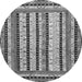 Round Machine Washable Abstract Gray Modern Rug, wshabs479gry