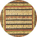 Round Machine Washable Abstract Brown Modern Rug, wshabs479brn