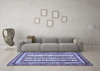 Machine Washable Abstract Blue Modern Rug, wshabs479blu