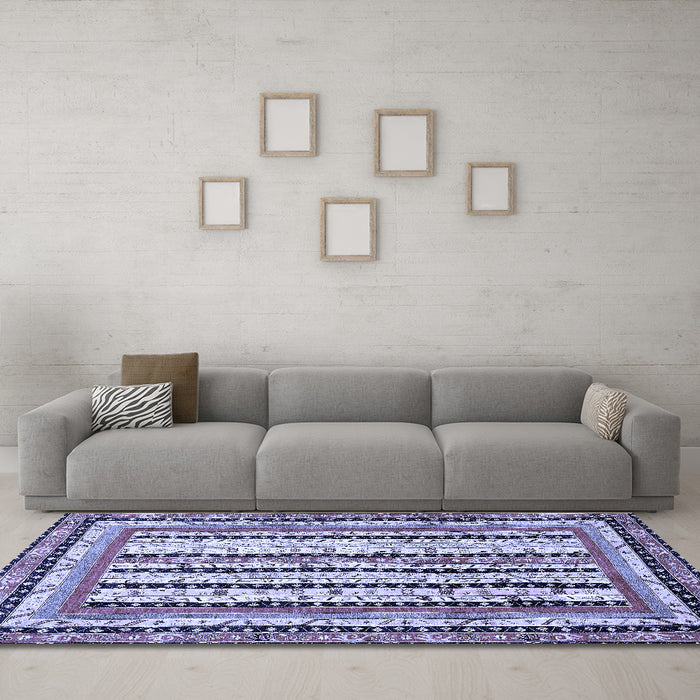 Machine Washable Abstract Blue Modern Rug in a Living Room, wshabs479blu