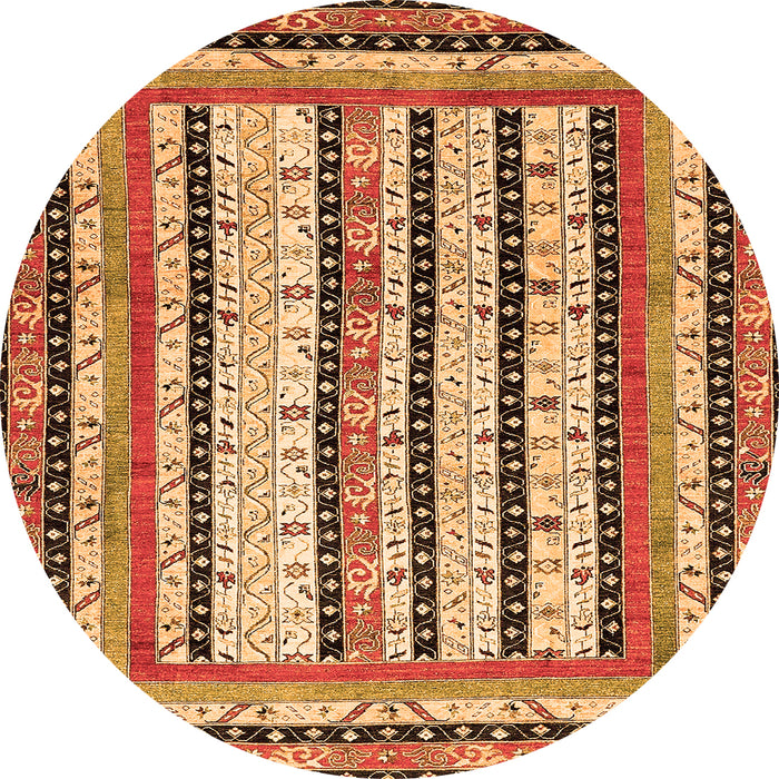 Round Abstract Orange Modern Rug, abs479org
