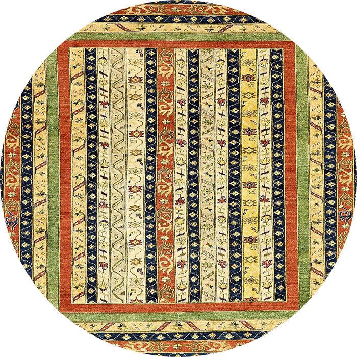 Round Abstract Red Brown Modern Rug, abs479