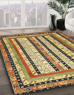 Machine Washable Abstract Red Brown Rug in a Family Room, wshabs479