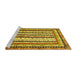 Sideview of Machine Washable Abstract Yellow Modern Rug, wshabs479yw