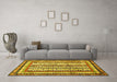 Machine Washable Abstract Yellow Modern Rug in a Living Room, wshabs479yw
