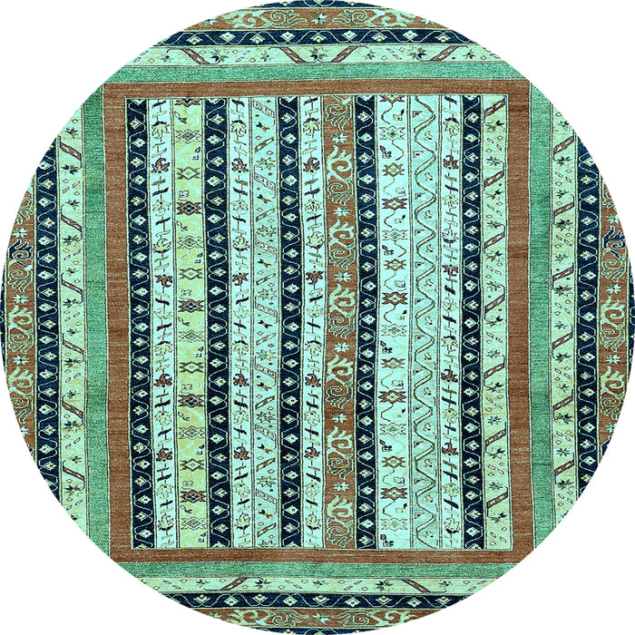 Round Machine Washable Abstract Light Blue Modern Rug, wshabs479lblu