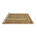 Sideview of Machine Washable Abstract Brown Modern Rug, wshabs479brn