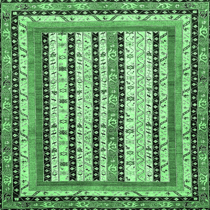 Square Abstract Emerald Green Modern Rug, abs479emgrn