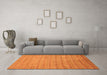 Machine Washable Abstract Orange Modern Area Rugs in a Living Room, wshabs47org