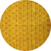 Round Abstract Yellow Modern Rug, abs47yw