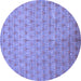 Round Machine Washable Abstract Blue Modern Rug, wshabs47blu