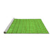 Sideview of Machine Washable Abstract Green Modern Area Rugs, wshabs47grn