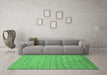 Machine Washable Abstract Emerald Green Modern Area Rugs in a Living Room,, wshabs47emgrn