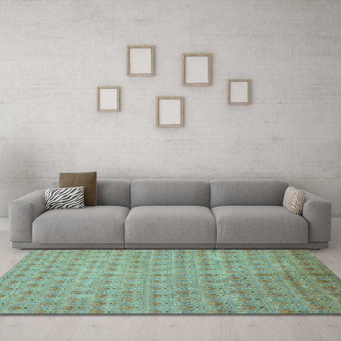 Machine Washable Abstract Light Blue Modern Rug in a Living Room, wshabs47lblu
