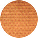 Round Machine Washable Abstract Orange Modern Area Rugs, wshabs47org