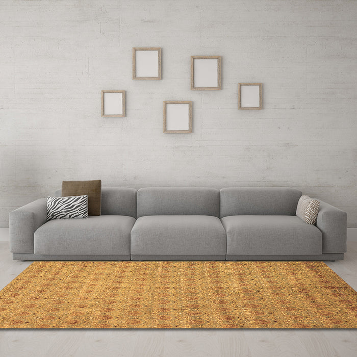 Machine Washable Abstract Brown Modern Rug in a Living Room,, wshabs47brn