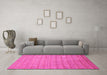 Machine Washable Abstract Pink Modern Rug in a Living Room, wshabs47pnk