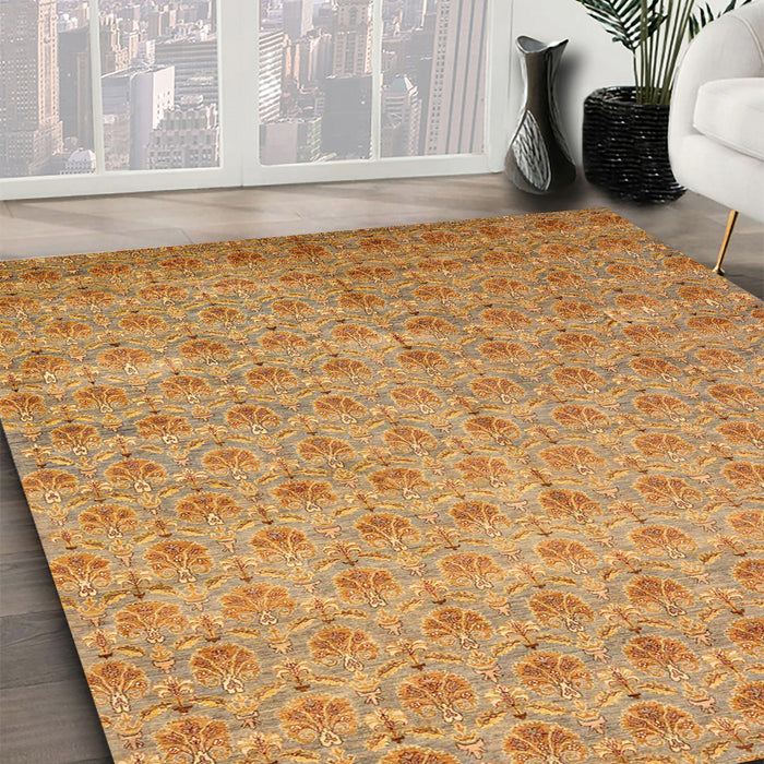 Abstract Orange Modern Rug in Family Room, abs47