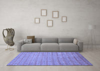 Machine Washable Abstract Blue Modern Rug, wshabs47blu