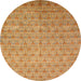 Round Abstract Orange Modern Rug, abs47