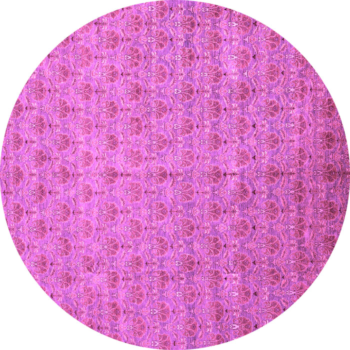 Round Machine Washable Abstract Purple Modern Area Rugs, wshabs47pur