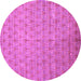 Round Machine Washable Abstract Purple Modern Area Rugs, wshabs47pur