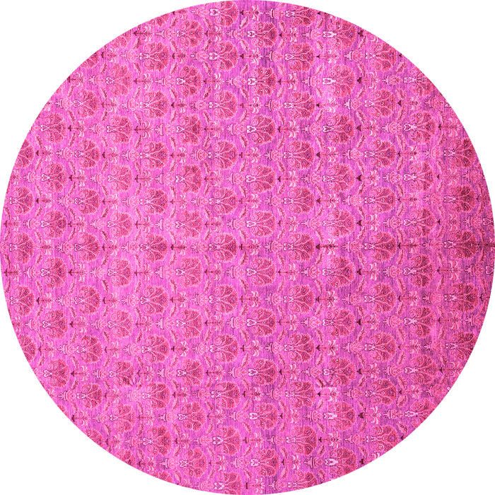 Round Abstract Pink Modern Rug, abs47pnk