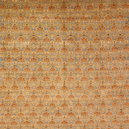 Square Machine Washable Abstract Orange Rug, wshabs47
