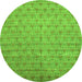 Round Abstract Green Modern Rug, abs47grn